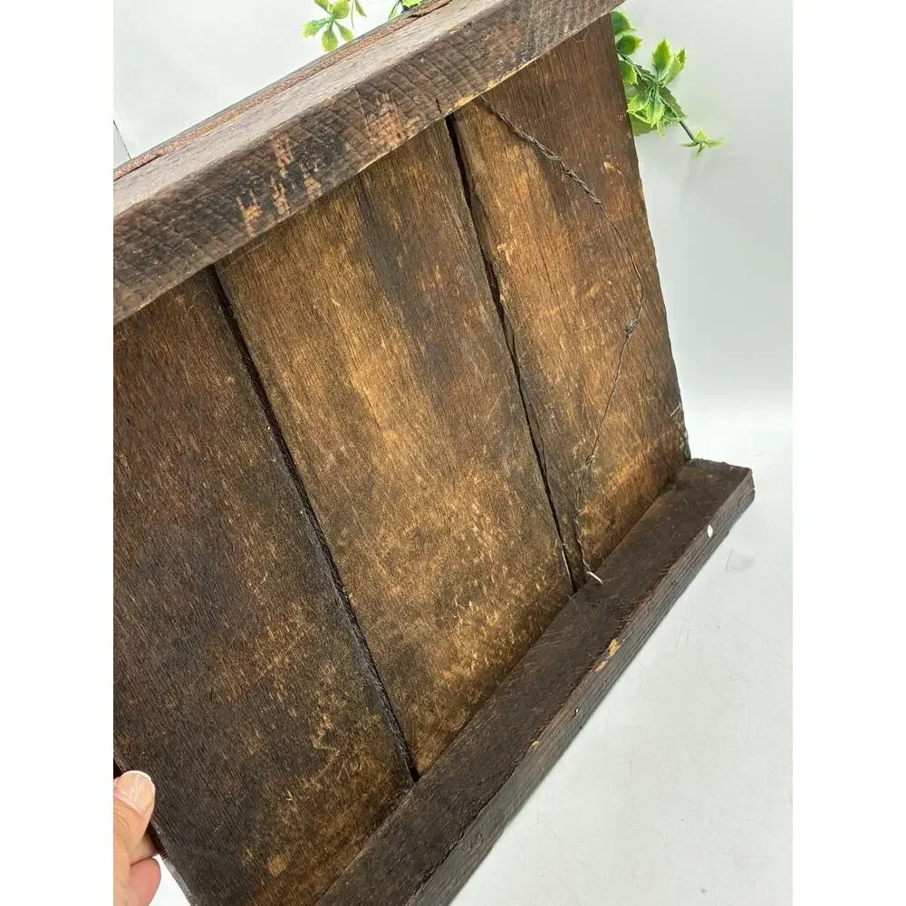 Farmhouse Wall Decor Vintage Style Willimantic Thread Image Barnwood Floral